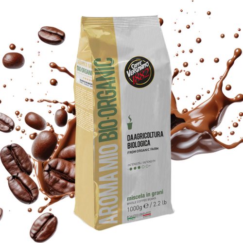 1 kg Caffè Vergnano 1882 Aroma Mio Bio Organic whole coffee beans blend